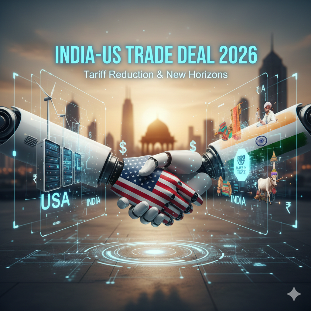 भारत-अमेरिका व्यापार समझौता 2026: ‘मेड इन इंडिया’ उत्पादों पर टैरिफ घटकर हुआ 18%, द्विपक्षीय व्यापार में नए युग की शुरुआत