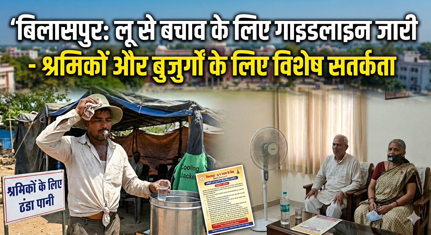 बिलासपुर में भीषण गर्मी का अलर्ट: प्रशासन ने जारी की एडवायज़री, लू से बचने के लिए श्रमिकों और बुजुर्गों को विशेष सावधानी बरतने के निर्देश