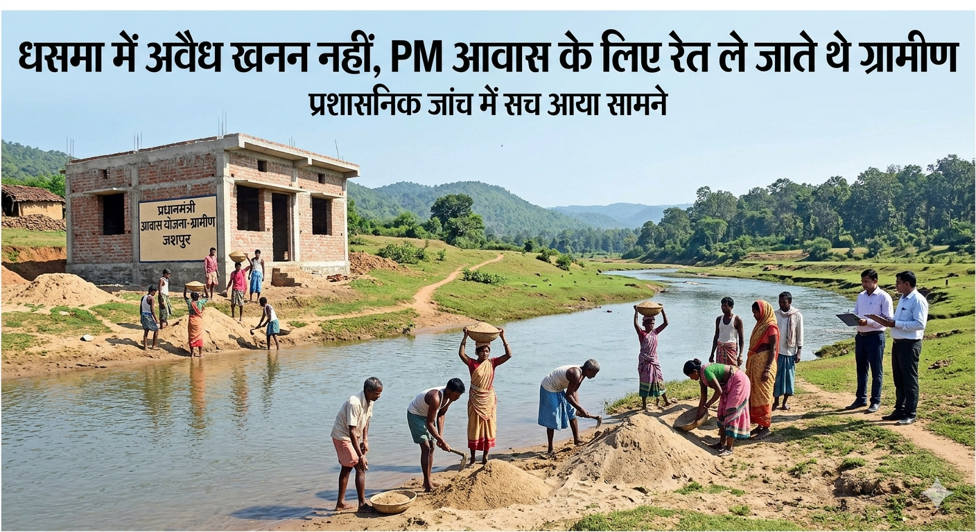 धसमा में अवैध रेत खनन का सच: ग्रामीणों ने कहा—‘रोज 50 ट्रैक्टर नहीं, पीएम आवास के लिए अपनी नदी से लाए थे रेत’